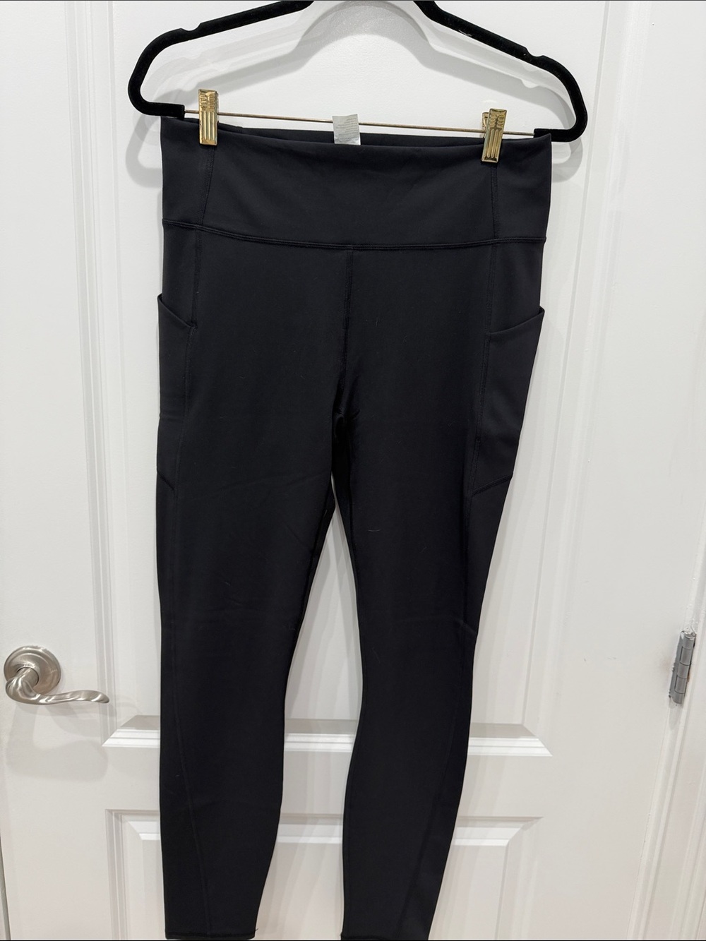 Fabletics Black High-Rise Leggings with Side Pockets